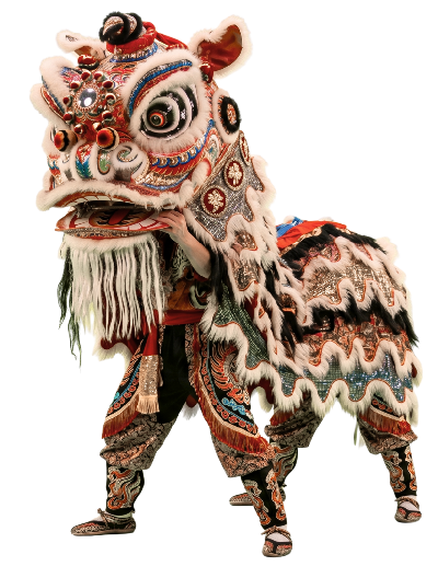 Un león de la danza tradicional China: la danza del León.